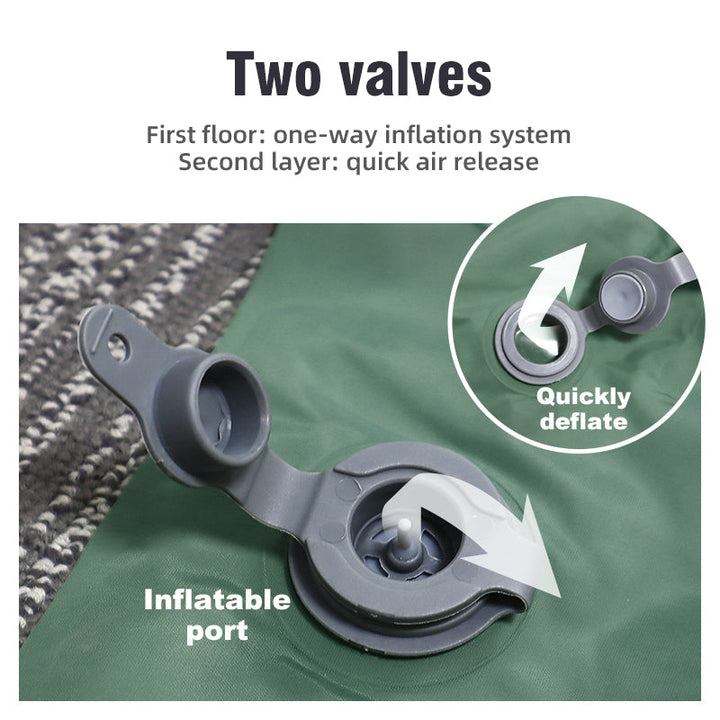 BowLift | Self Inflatable Air Mattress, Double Camping Bed with Integrated Pillows