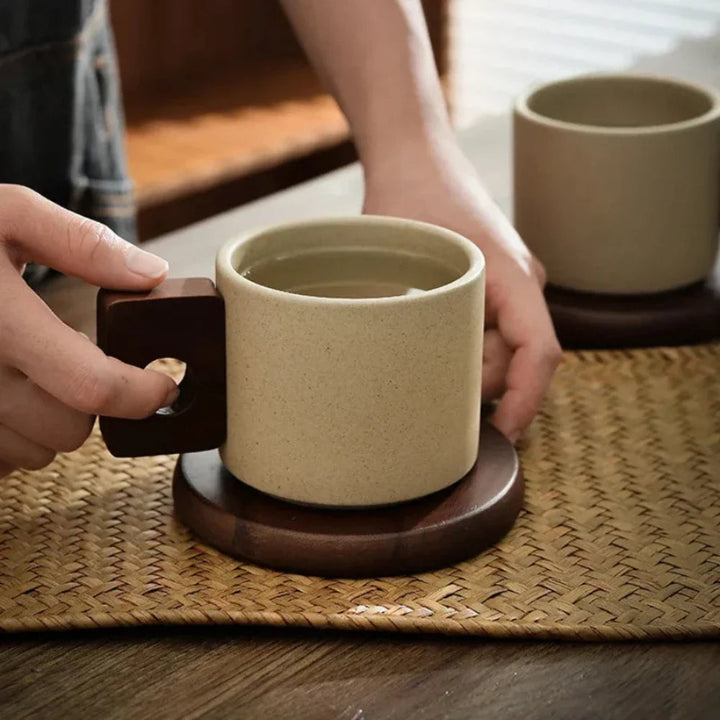 BowLift | Modernist Ceramic Wooden Pallet Mug