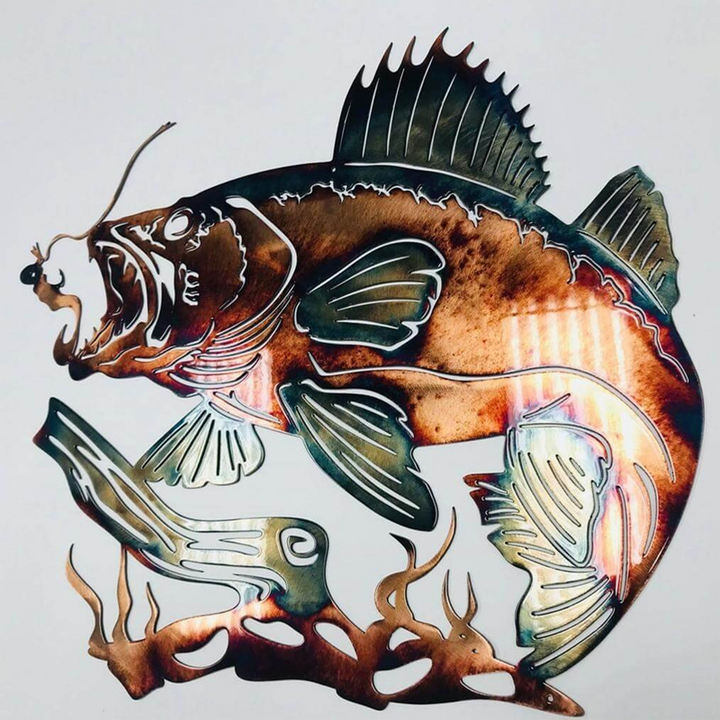 Solo Mallard Hunting & Trout Fishing Scene Creative Metal Wall Art Crafts | Bowlift
