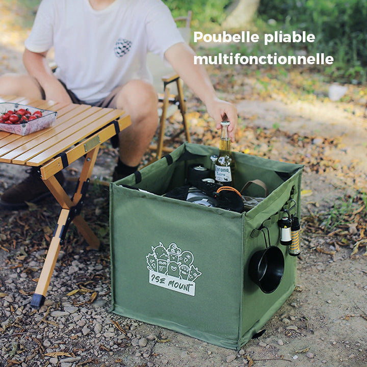 Foldable multifunctional trash can for outdoor use | Bowlift