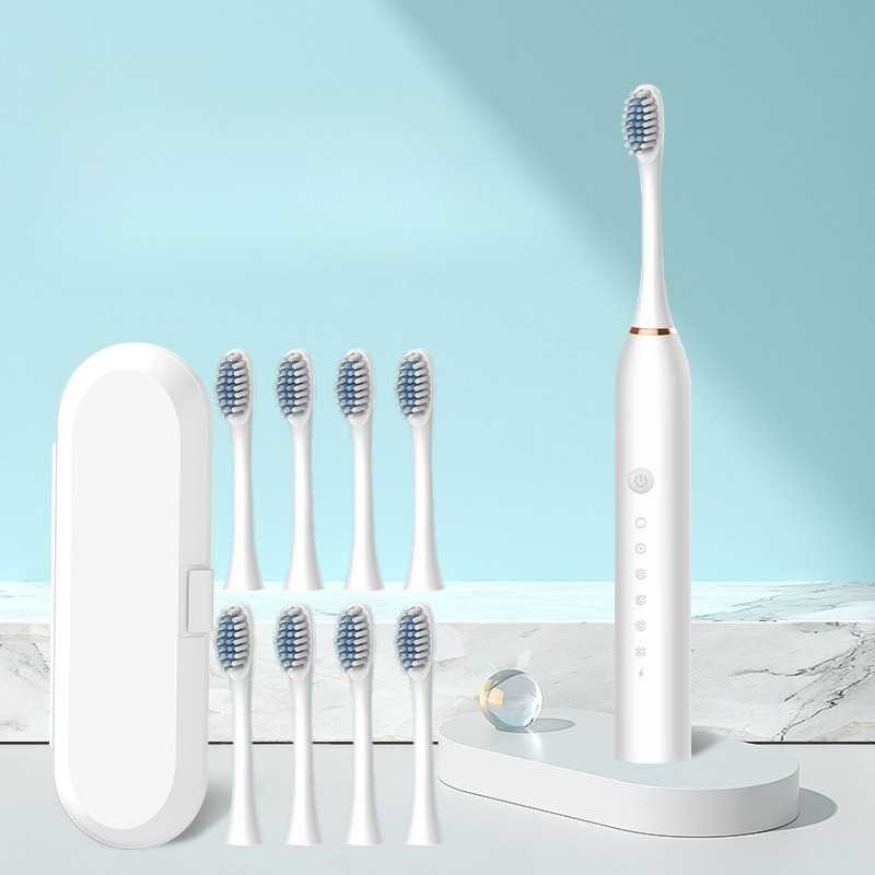 BowLift | Sonic Toothbrush Zahnoa | Ultrasonic Cleaning | Whisper Quiet & Rechargeable | 8 Replacement Brushes