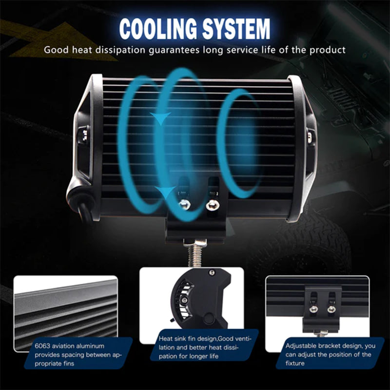 BowLift | 5 Inch Amber White Light Strobe Work Light Pods