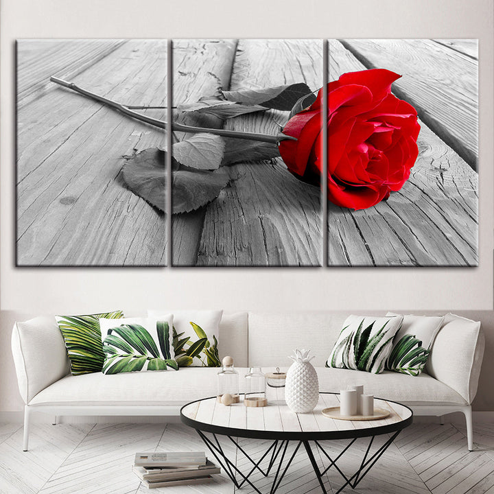 Lonely Rose 3 Piece - Canvas Wall Art Painting | Bowlift