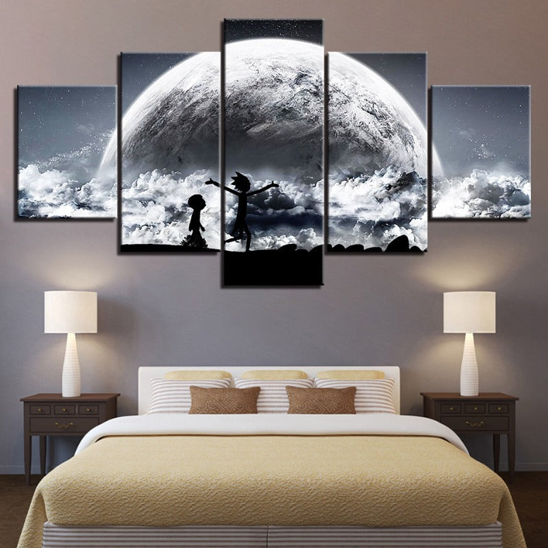 5 Piece Awesome Galaxy View - Canvas Wall Art Painting | Bowlift