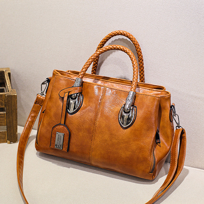 BowLift | New handbags made of oil wax leather Boston, large tote bag made of soft leather