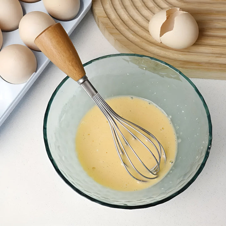 BowLift | Mini Whisk with Wooden Grip