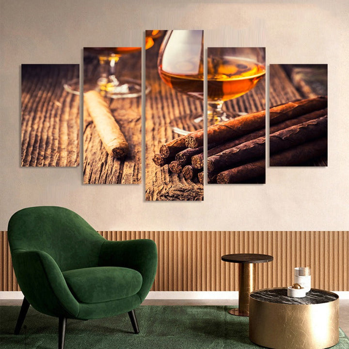 5 Piece Beautiful Brown Abstract - Canvas Wall Art Painting | Bowlift