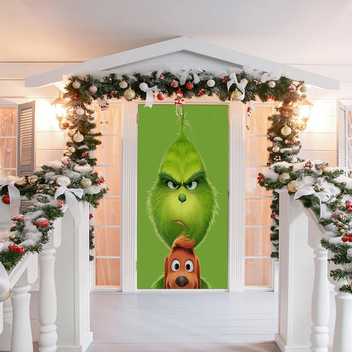 BowLift | Christmas Door Cover | Fabric Front Door Decoration | Washable & Reusable | 91×203cm