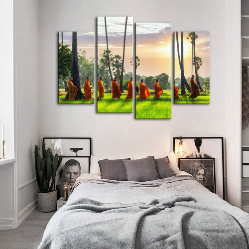 Morning Walk 4 Piece - Canvas Wall Art Painting | Bowlift