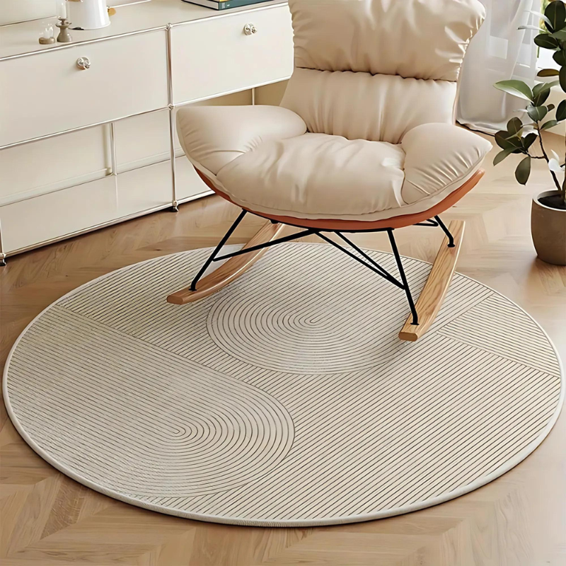 Round rug in Scandinavian design – Modern anti-slip rug for living room & bedroom | Bowlift