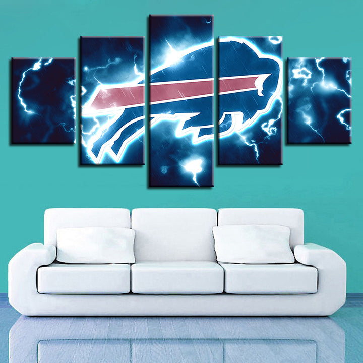 Rampaging Buffalo Bills 5 Piece - Canvas Wall Art Painting | Bowlift