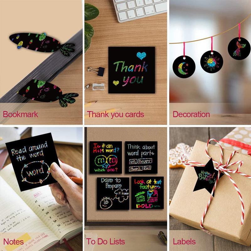 BowLift | 【100 sheets/1 set】DIY Rainbow Magic Scratch Paper Art Set