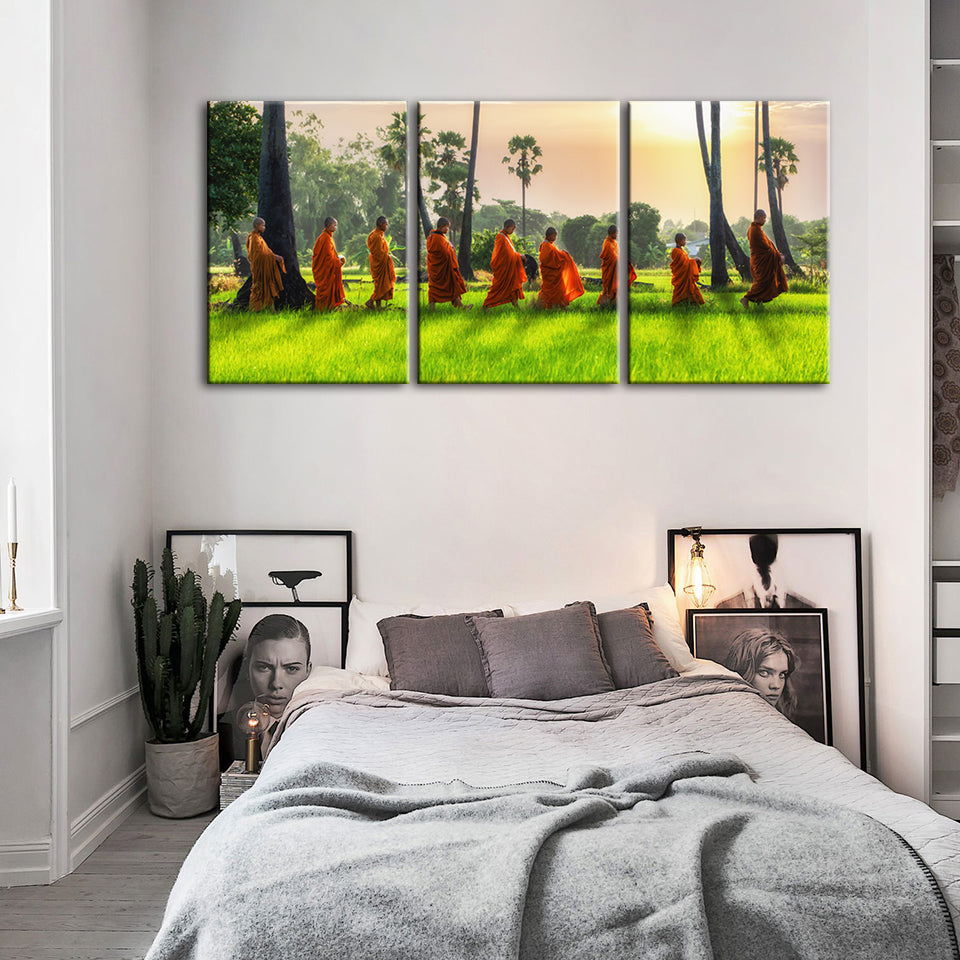 Morning Walk 3 Piece - Canvas Wall Art Painting | Bowlift