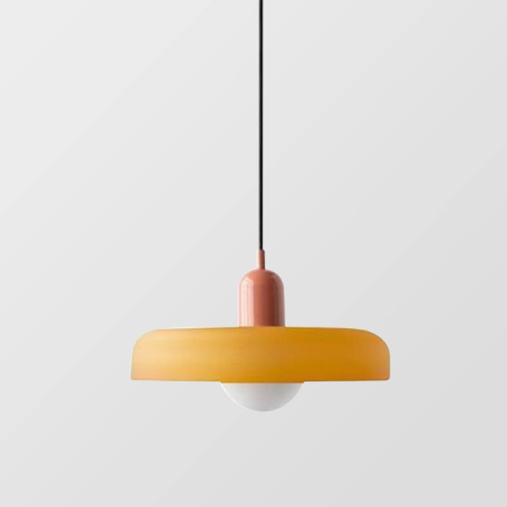 BowLift | Bauhaus Pendant Light | Colored Glass, Adjustable Height & Ideal for Dining Rooms and Modern Interiors