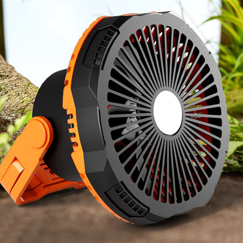 Portable camping fan with LED light | Bowlift
