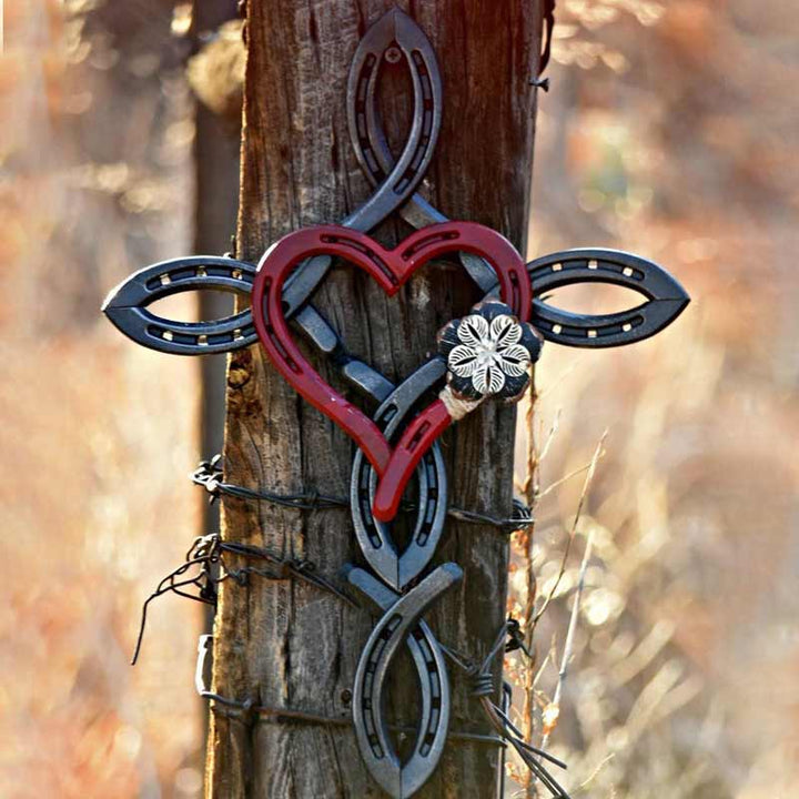 BowLift | Natural Horseshoe Cross with Heart