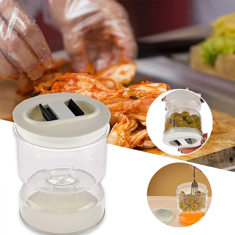BowLift | Pickle and Olives Jar Container with Strainer