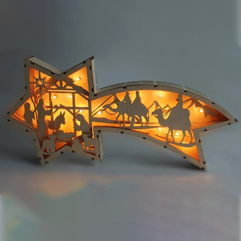 BowLift | LED Wood Christmas Star Light