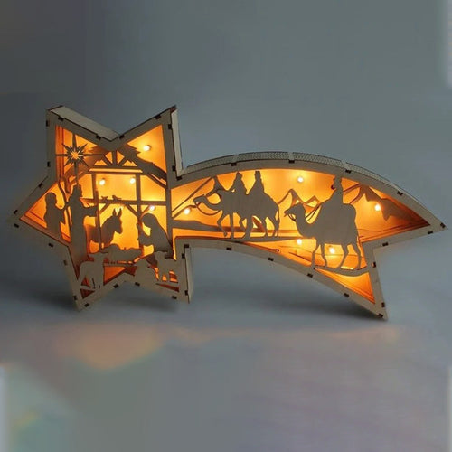 BowLift | LED Wood Christmas Star Light