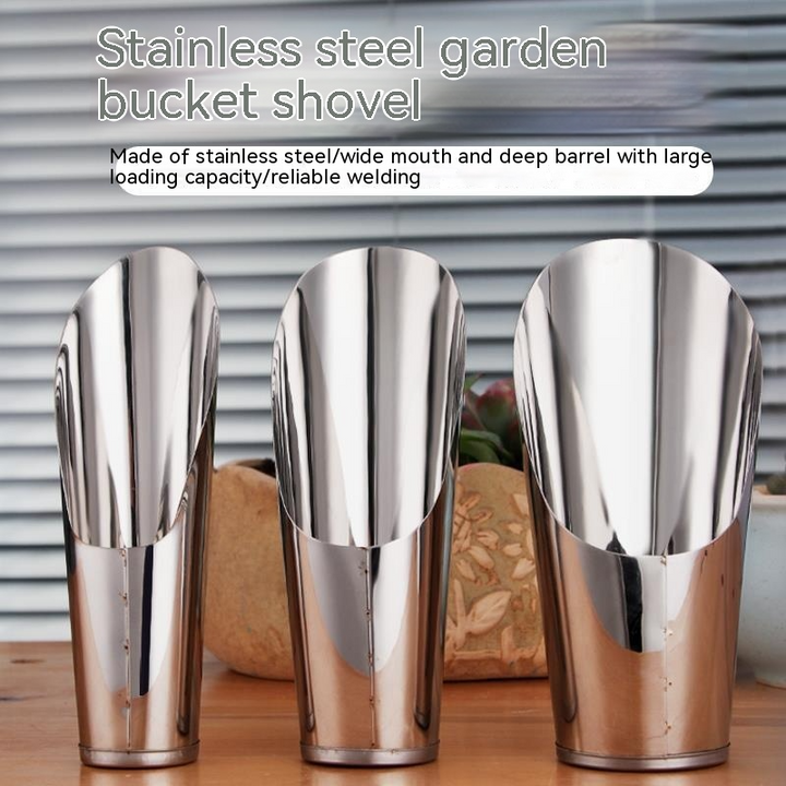 BowLift | Stainless Steel Scoop for Potting Soil – Robust Planting Scoop for Garden and Balcony