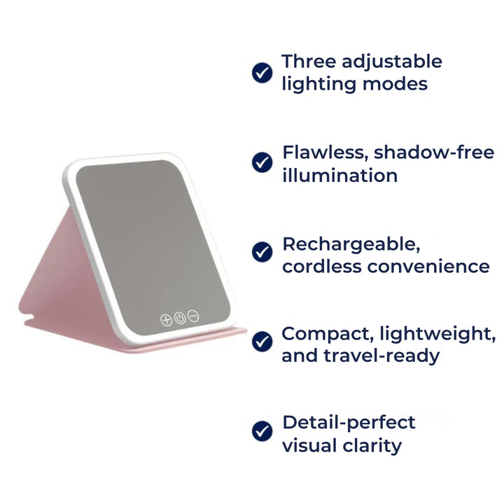 Adjustable 3-Colour Lighting – Rechargeable Portable Design – Perfect for Travellers & Beauty Fans Bowlift