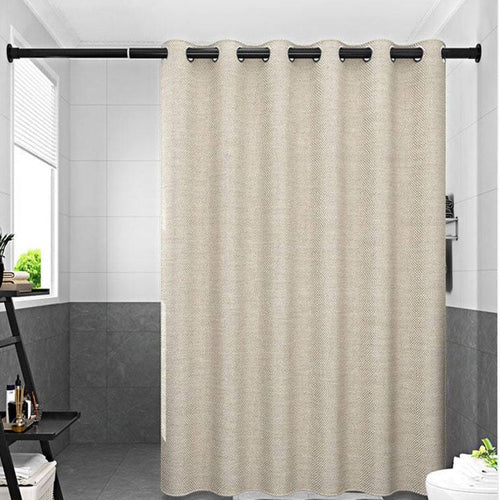 BowLift | Thick Beige Linen Shower Curtain