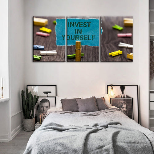 Invest In Yourself 3 Piece - Canvas Wall Art Painting | Bowlift