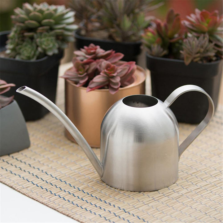 BowLift | AquaGrace Stainless Steel Watering Can with Flexible Neck | Modern Design | Perfect Watering | Rustproof