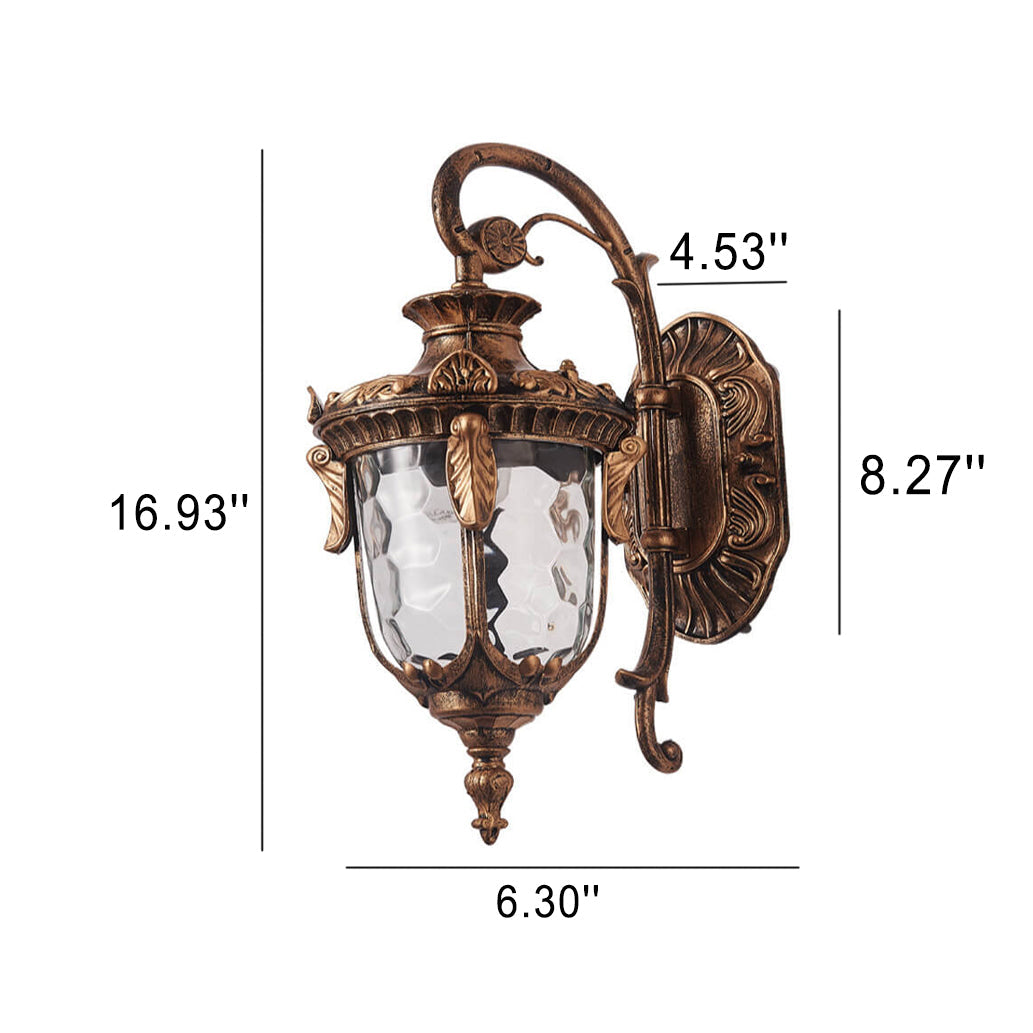 European Deluxe Lantern Outdoor Waterproof 1-Light Wall Sconce Lamp | Bowlift