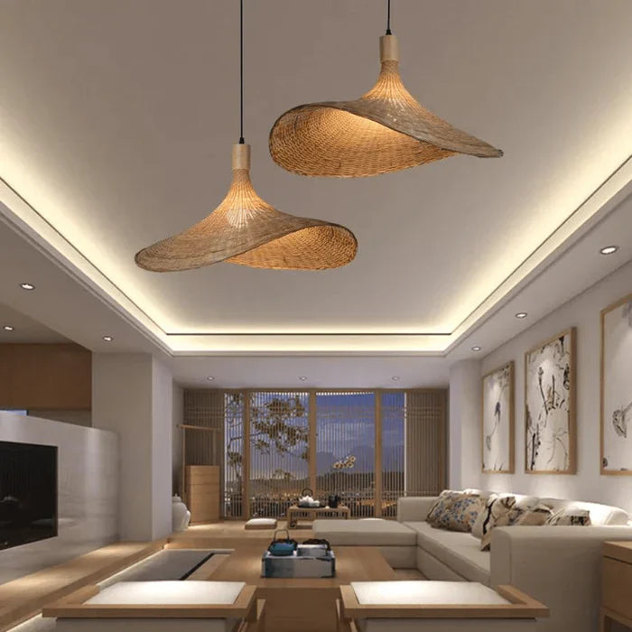 Wicker Pendant Lamp - RusticWeave | Bowlift