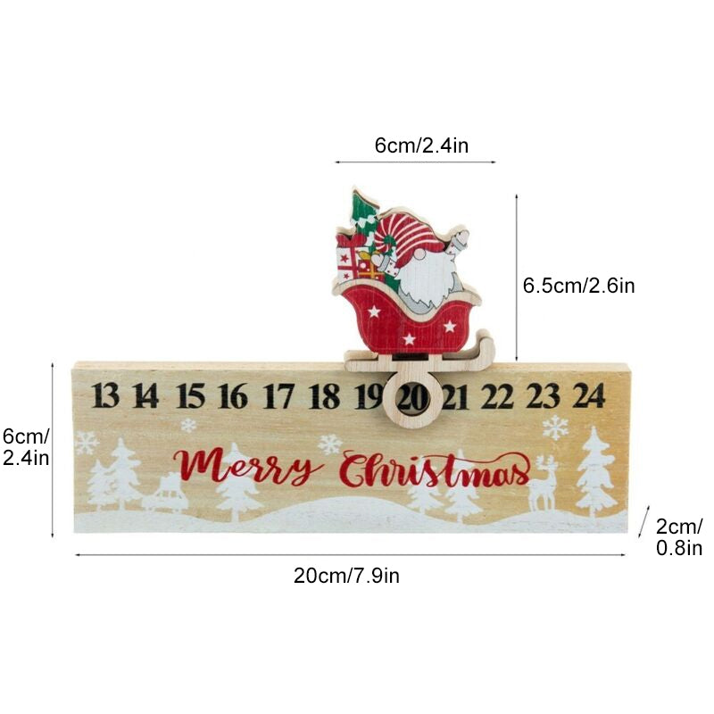 BowLift | Merry Christmas Wooden Mobile Santa Claus Calendar Ornament