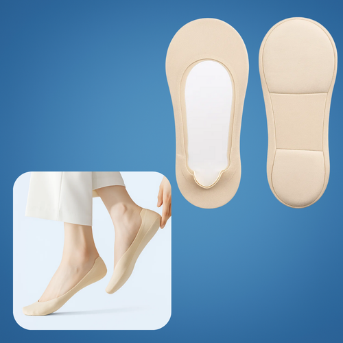 Show Padded Socks – Shock Absorbing Comfort – Breathable Cotton Cushion – Anti-Slip Heel – Women All-Day Walking Relief Bowlift