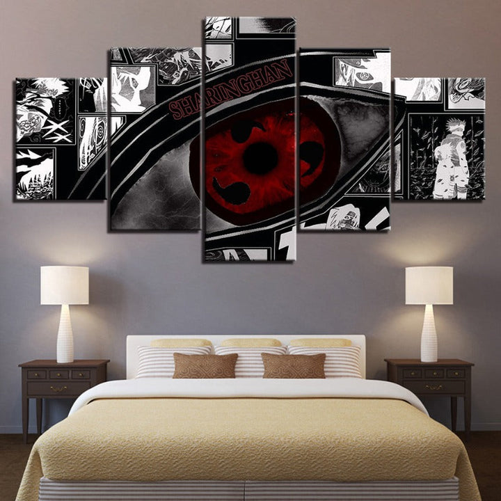 Naruto Sharingan Anime - 5 Piece Canvas Wall Art Painting | Bowlift