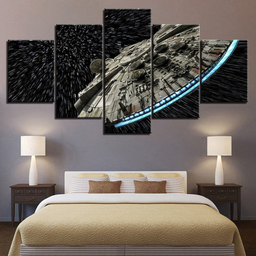 5 Piece Captivating UFO In The Galaxy - Canvas Wall Art Painting | Bowlift