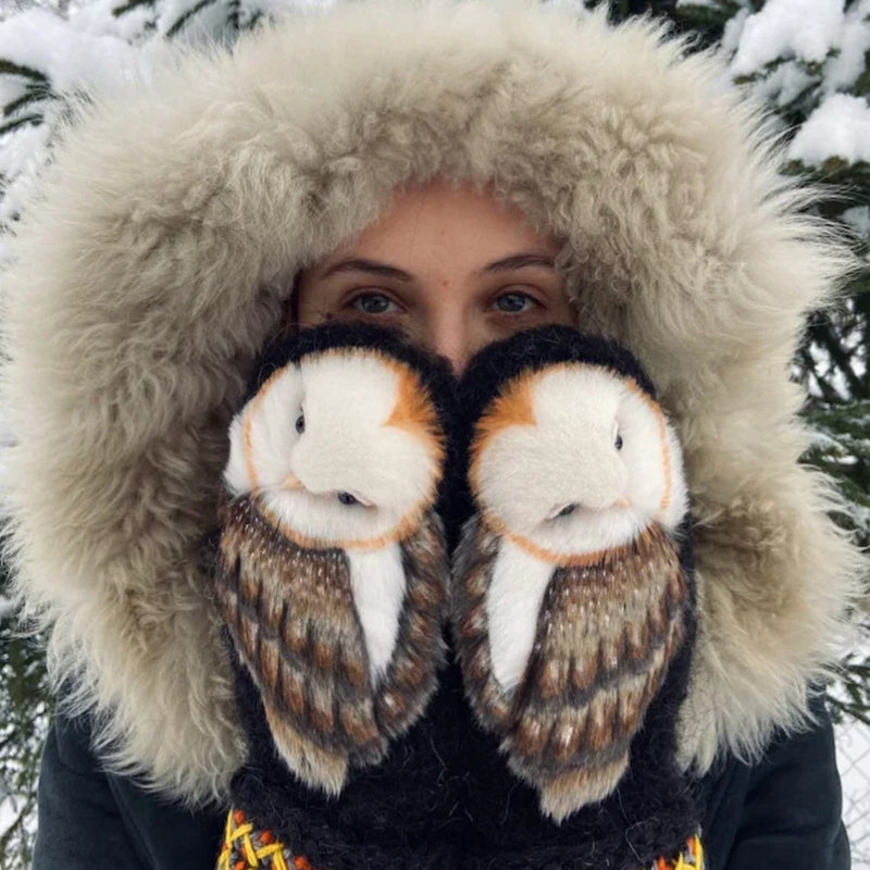 Nordic Gloves hand-knit with owls | Bowlift