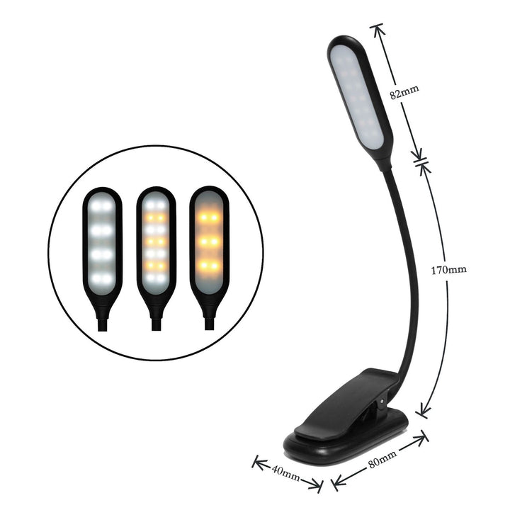 Compact LED clamp light with battery