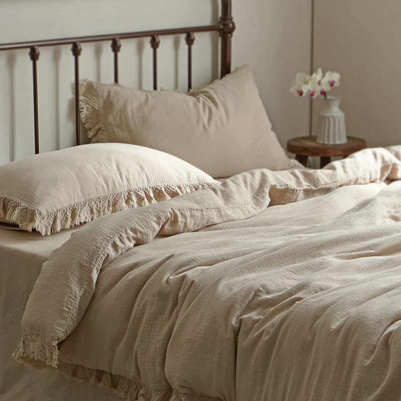 Cotton bedding set, double gaze, French style