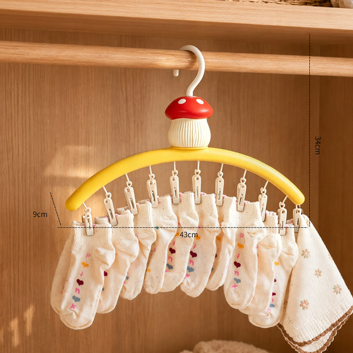 Mushroom drying rack with clips