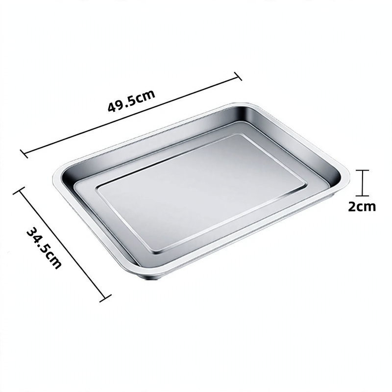 Stainless steel serving tray, square