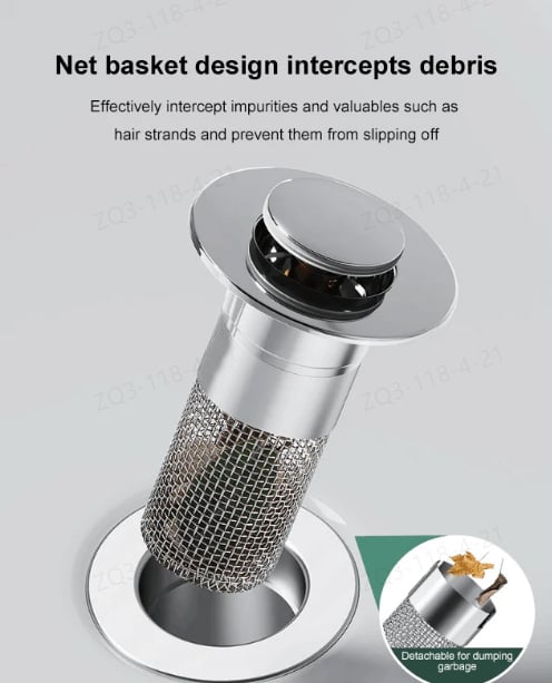 BowLift | Isolate odor and prevent cockroaches-Stainless Steel Floor Drain Filter