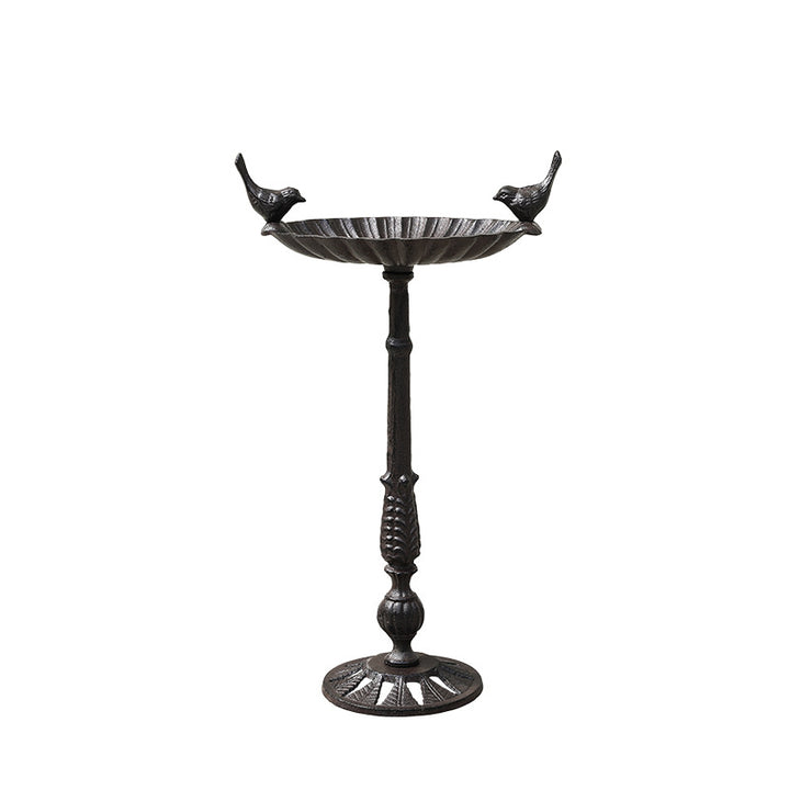 Antique cast iron birdbath on stand
