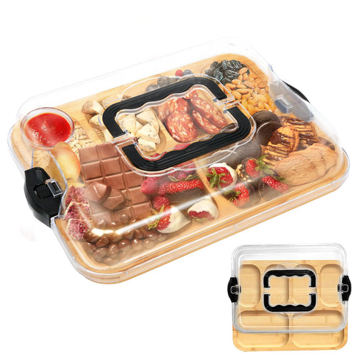 Bamboo serving tray with 6 compartments | Bowlift