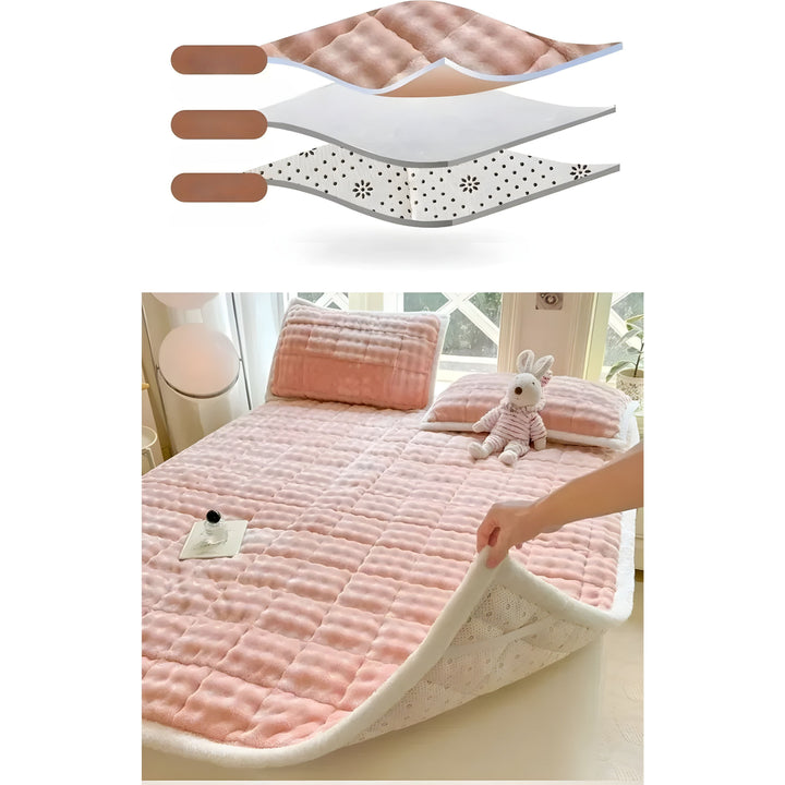 VelvetRest Bedding Set - Warmer Winter Milk Velvet Anti-Slip Mattress Cover | Bowlift