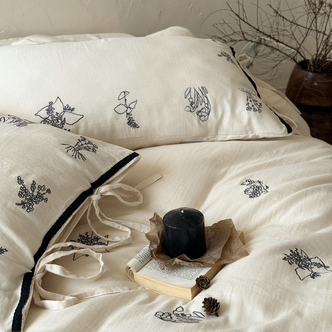 Cotton bedding with crinkle structure, 4-piece