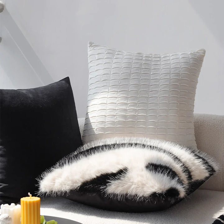 BowLift | Italian Minimalist Black and White Cushion Cover – Soft Luxury Pillowcase