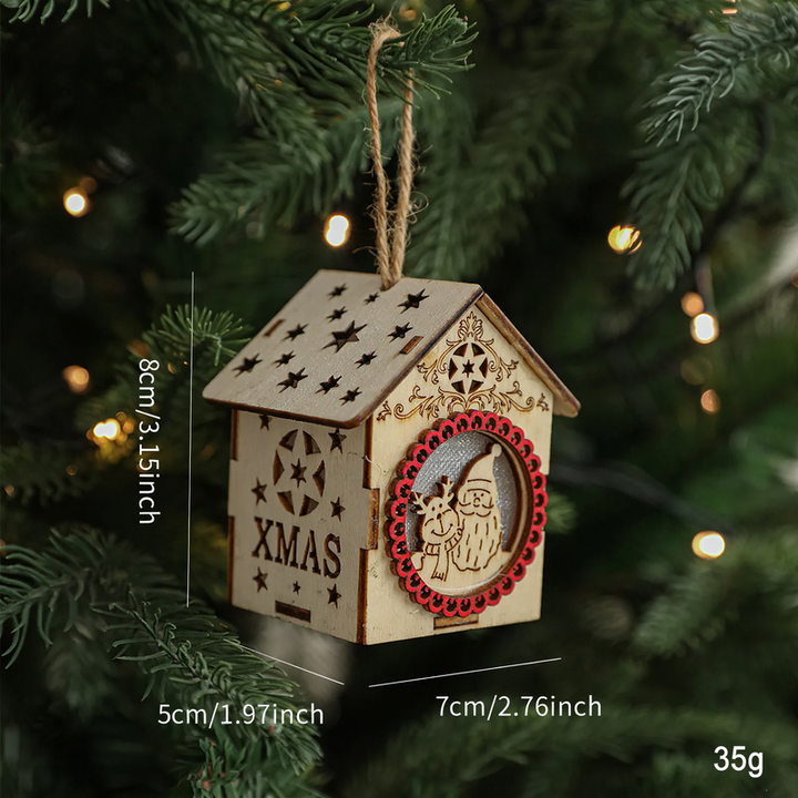 Decorative LED wooden hut for a festive atmosphere