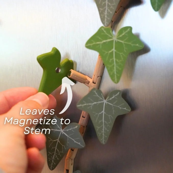 BowLift | 3D Printed Ivy Refrigerator Magnet — Realistic Plant Decoration with Strong Adhesion