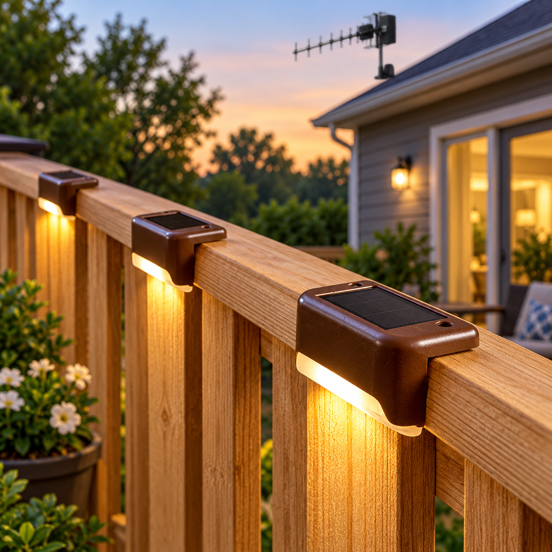 Outdoor Solar Railing LED Clip-On Fence & Deck Light Bowlift