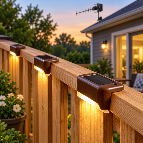 Outdoor Solar Railing LED Clip-On Fence & Deck Light Bowlift
