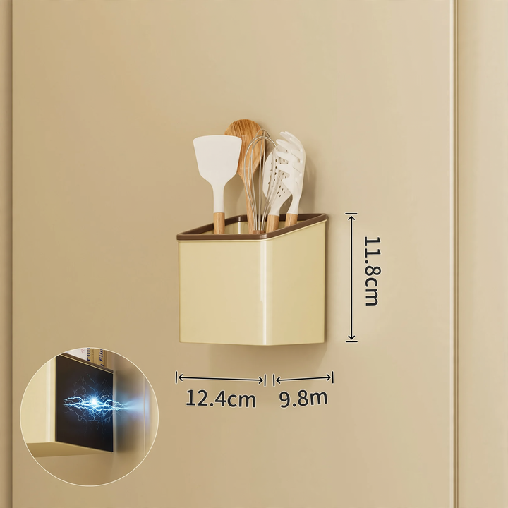 Magnetic kitchen storage box for the refrigerator door